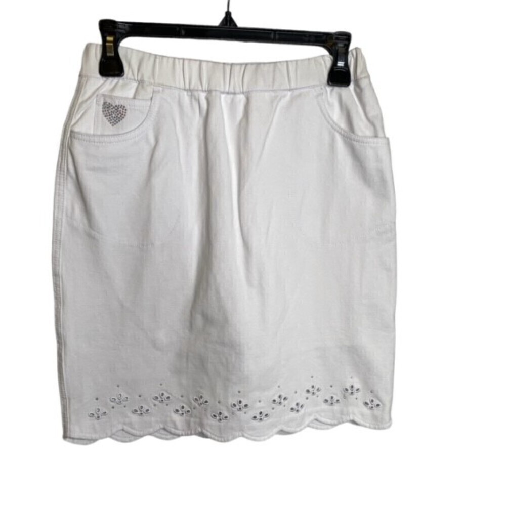 Quacker‎ Factory Scalloped Hem with Rhinestones Skort XS NWTs